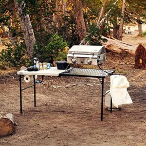 Lifetime Folding Tailgate Table with Grill Rack, 5-Foot, Pumice & Black