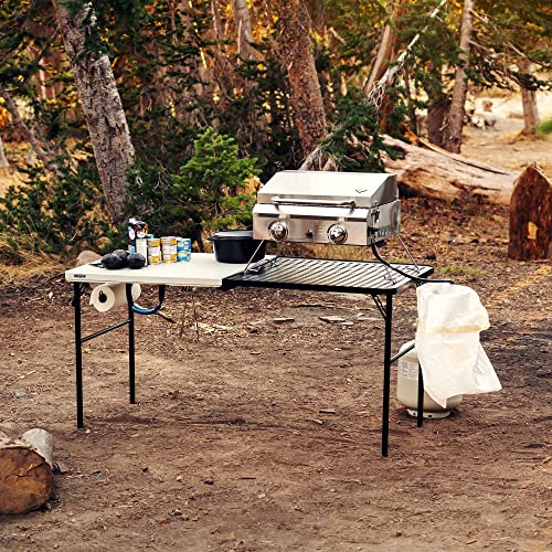 Lifetime Folding Tailgate Table with Grill Rack, 5-Foot, Pumice & Black