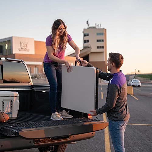 Lifetime Folding Tailgate Table with Grill Rack, 5-Foot, Pumice & Black