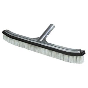 poolmaster 20173 18-inch swimming pool brush with aluminum-back and combo bristles, premier collection