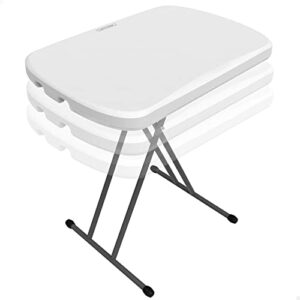 lifetime 80251 adjustable folding laptop table tv tray, 26 inch, white granite