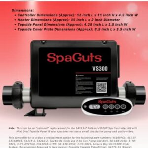 SpaGuts VS300 Digital Spa Controller Kit 10-175-4855 Single Pump Controller Value Kit with VL200 Topside and Smart Sensor Technology, VS300FC5, 54855-01, 5.5 KW HTR