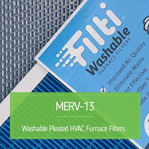 Filtri Washable Durable Household HVAC 16 x 25 x 1 High Efficiency MERV 13 Fine Particulate Replacement Reusable Furnace Air Filter