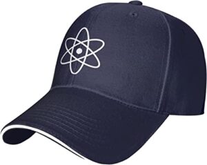 retro atomic atom symbol sandwich cap outdoor leisure adjustable baseball hip hop cap unisex black