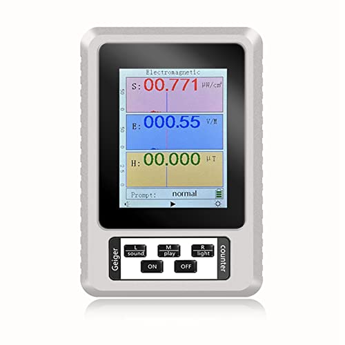 Handheld EMF Meter High Accuracy Digital Display Electromagnetic Field Radiation Detector Nuclear Dose Counter for Industry(White)