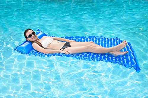 Poolmaster Roll 'N Go Swimming Pool Mattress Float, Blue