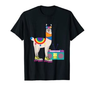 roller derby roller skating alpaca rollerskating girl t-shirt