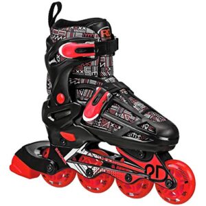 Roller Derby Caspian Boys Adjustable Inline-Quad Combo Skates - RED/Black Size 12-2