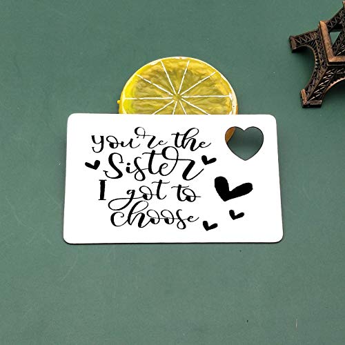 Sister Wallet Card Insert from Sister Brother, Sister Gift for Best Friend, Soul Unbiological Sister, Besties, Friends for Christmas Birthday Wedding Gift, You're the Sister I Got to Choose