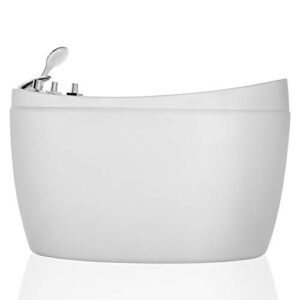 Empava 48 Inch Acrylic Luxury Freestanding Bathtub Hot Whirlpool Soaking SPA Air Massage Tub with Faucet and Knobs and Shower Head