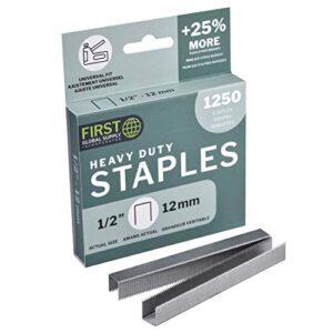 fgs heavy duty staples | 1/2″ 12mm | 1,250 pack | universal fit | t50 |