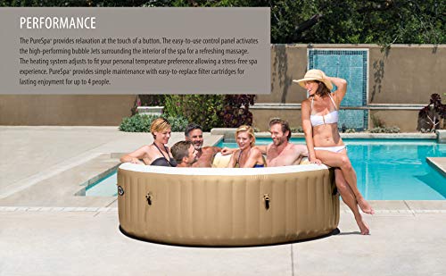 INTEX 28427E PureSpa Bubble Massage, Inflatable Spa Set, Tan, 6-Person