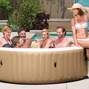 INTEX 28427E PureSpa Bubble Massage, Inflatable Spa Set, Tan, 6-Person