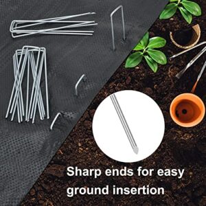 Whonline 400pcs 6 Inch Landscape Staples 11 Gauge, Galvanized Garden Ground Stakes Fabric Staples for Landscaping Fabric Weed Barrier Irrigation Tubing