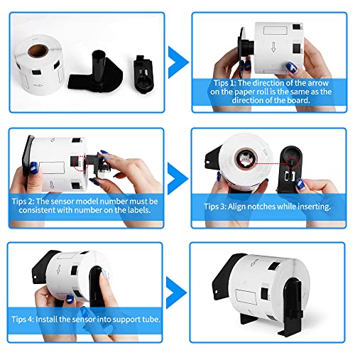 16 Rolls + 2 Frame, MarkDomain CompatibleDK-2251 Continuous Black/Red Label on White Papers 2.4in x 50ft and Brother DK-1209 1.1 in x 2.4 in(62mm x 29mm) with Brother QL Label Printers