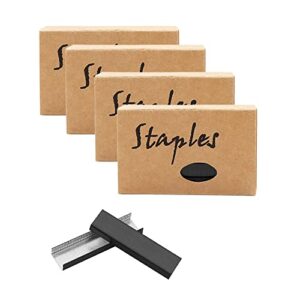 Black 26/6 Standard Staple Set 12mm Width 950/Box 4 Boxes/Pack 3800 Count Staples for Office School Home Stapler Stapling Refills (4 Boxes Black)