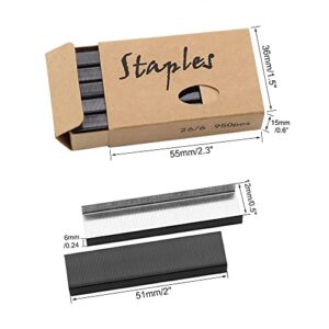 Black 26/6 Standard Staple Set 12mm Width 950/Box 4 Boxes/Pack 3800 Count Staples for Office School Home Stapler Stapling Refills (4 Boxes Black)