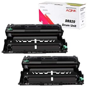 AQINK Compatible Drum Unit Replacement for DR820 DR-820 Worked with TN850 TN-850 TN820 TN-820 Toner for Brother HL-L6200DW MFC-L5900DW HL-L5100DN HL-L5200DW L5800DW L5700DW(Drum,2-Pack)