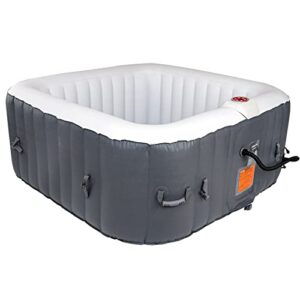 #wejoy aquaspa portable hot tub 61x61x26 inch air jet spa 2-3 person inflatable square outdoor heated hot tub spa with 120 bubble jets,grey