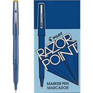 PILOT Razor Point Fine Line Marker Pens, Ultra-Fine Point (0.3mm) Blue Ink, 12-Pack (11004)