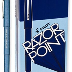 PILOT Razor Point Fine Line Marker Pens, Ultra-Fine Point (0.3mm) Blue Ink, 12-Pack (11004)