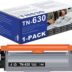 INDIUPRINT 1 Pack TN630 TN-630 Black Toner Cartridge Replacement for Brother HL-L2300D L2305W L2315DW L2320D L2340DW L2360DW L2380DW MFC-L2680W L2685DW L2740DW DCP-L2520DW L2540DW Printer Toner.
