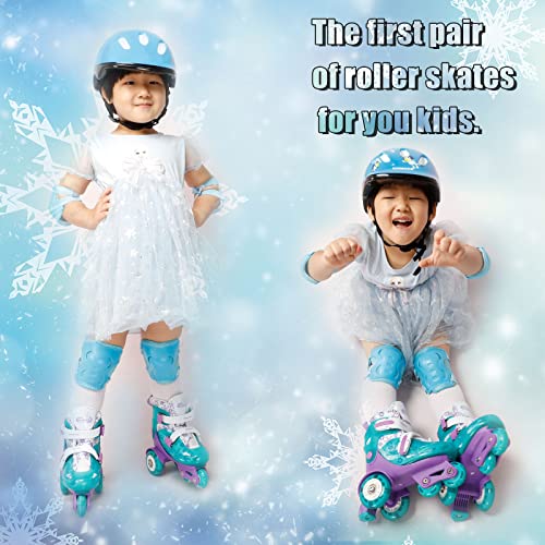 4-Pejiijar Toddler Roller Skates Shoes for Kids, Girls Roller Skates for Toddlers Children Age 3-9 Outdoor Indoor Adjustable 4 Sizes with Light Up Flash LED Wheels