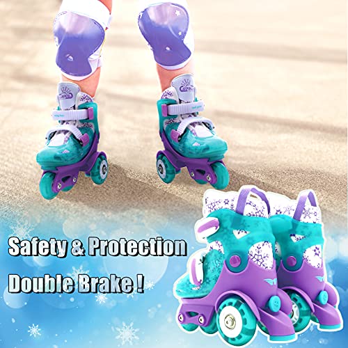 4-Pejiijar Toddler Roller Skates Shoes for Kids, Girls Roller Skates for Toddlers Children Age 3-9 Outdoor Indoor Adjustable 4 Sizes with Light Up Flash LED Wheels