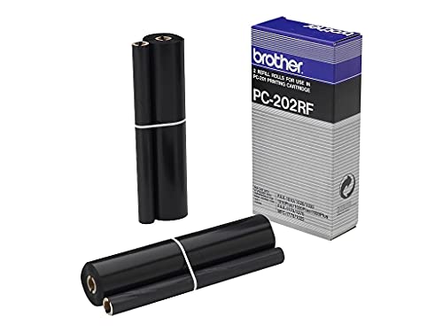 Brother Pc202rf Thermal Transfer Refill Roll, Black, 2/Pk - In Retail Packaging