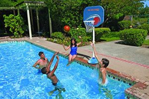 poolmaster 72794 pro rebounder adjustable poolside basketball game , blue