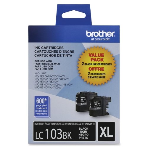 Brother, 2-Pack High Yield Black Original Ink Cartridge For Dcp J152, Mfc J245, J285, J450, J470, J475, J650, J6520, J6720, J6920, J870, J875 "Product Category: Supplies & Accessories/Printer Consumables"