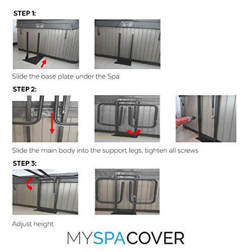 MySpaCover Spa and Hot Tub Hydraulic Cover Lifter, Undermount Removal System, Works for Variety of Spa Shapes and Sizes, Easy to Use