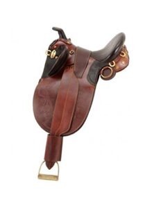 australian outrider aoc stock poley wide tree saddle w. horn 19in