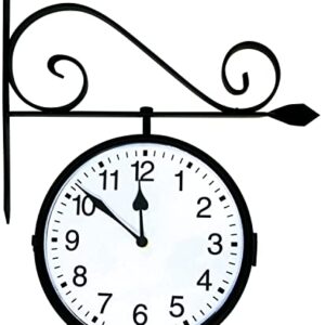 Poolmaster 52608 Dual Sided Hanging Indoor Clock or Outdoor Clock, Black