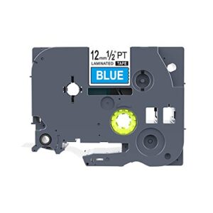 idik 1pk white on blue standard laminated label tape compatible for brother p-touch tze-535 tz535 tze535(12mm x 8m)