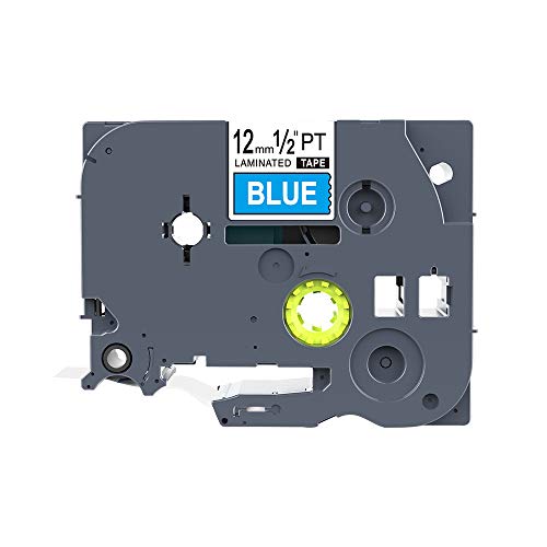 IDIK 1PK White on Blue Standard Laminated Label Tape Compatible for Brother P-Touch TZe-535 TZ535 TZe535(12mm x 8m)