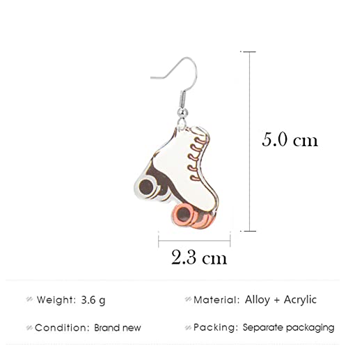 MALOYANVE Roller Skate Earrings for Women Girls Personalized Funny Acrylic Sport Athletic Earrings Sport Skater Charm Jewelry Roller Derby Team Gifts Roller Lovers Gifts (Roller Skate)