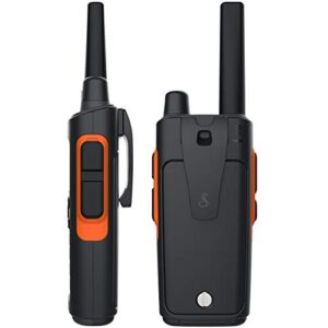 Cobra RX680 Waterproof Walkie Talkies for Adults - Rechargeable, 60 Preset Channels, Long Range 38-Mile Two-Way Radio Set (2-Pack),Black and Orange