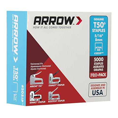 Arrow Fastener 505IP Genuine T50 5/16-Inch Staples, 5,000-Pack
