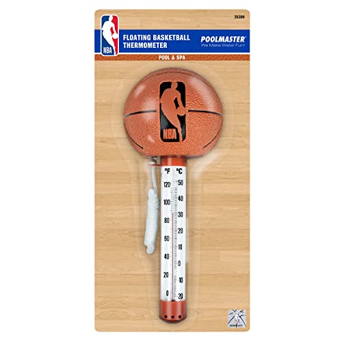 Poolmaster 25306 Floating Basketball Swimming Pool and Spa Thermometer Featuring Classic NBA Logo, Brown