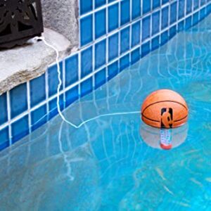 Poolmaster 25306 Floating Basketball Swimming Pool and Spa Thermometer Featuring Classic NBA Logo, Brown