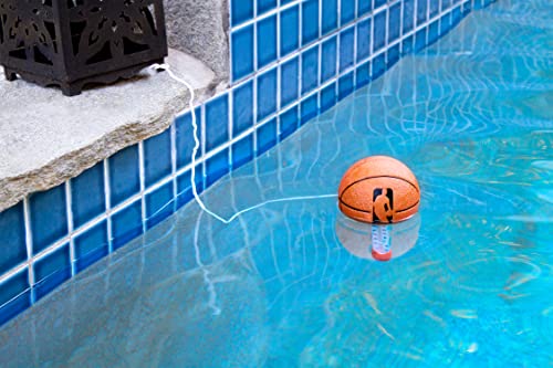 Poolmaster 25306 Floating Basketball Swimming Pool and Spa Thermometer Featuring Classic NBA Logo, Brown