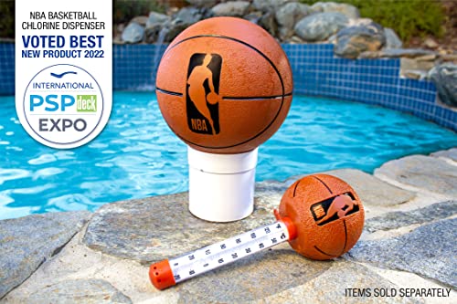 Poolmaster 25306 Floating Basketball Swimming Pool and Spa Thermometer Featuring Classic NBA Logo, Brown