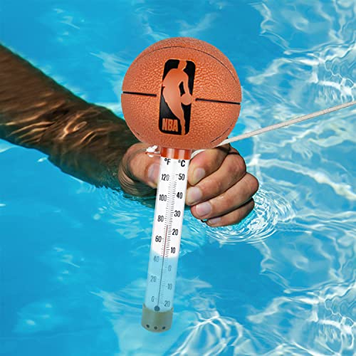 Poolmaster 25306 Floating Basketball Swimming Pool and Spa Thermometer Featuring Classic NBA Logo, Brown