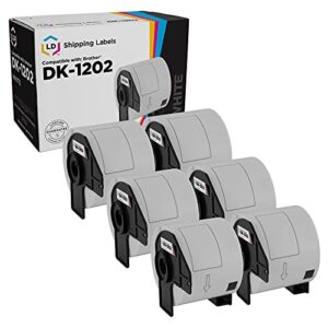 ld compatible shipping label replacement for brother dk-1202 2.4 in x 3.9 in (300 labels, 6-pack)