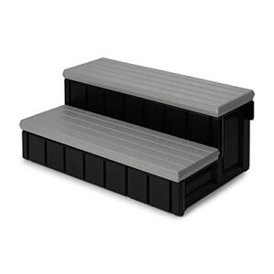 leisure accents deluxe spa step, 36 inches long, gray/ black
