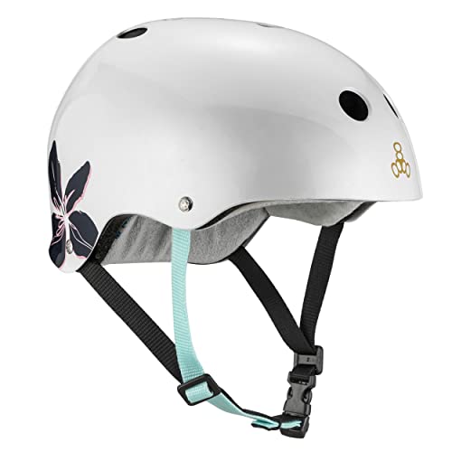 Triple Eight THE Certified Sweatsaver Helmet for Skateboarding, BMX, and Roller Skating, Rainbow Sparkle Black, Small/Medium