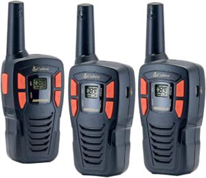 cobra cxt195 3p – compact walkie talkies for adults – rechargeable, lightweight, 22 channels, 16-mile range two-way radio set (3-pack)