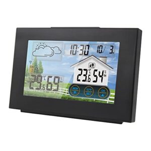 xaronf weather stations, indoor outdoor weather station, home weather station multiple sensors with atomic clock, indoor outdoor humidity thermometer monitor digital forecast weather stations, black