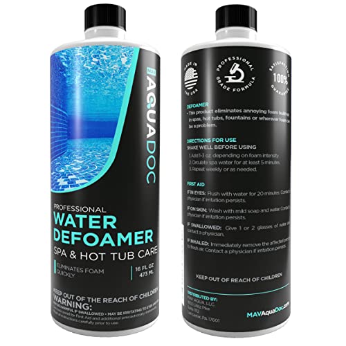 Hot Tub Defoamer & Spa Defoamer - Spa Anti Foam & Hot Tub Anti Foam for HotTub Owners to get the Foam out for Spa & Hot Tub Foam Removal, The Defoamer for Hot Tubs to Keep Spa Foam Down | AquaDoc 16oz